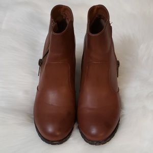 Brown chunky ankle boots